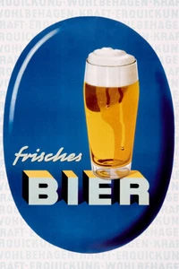 German Fresh Beer Promotion 1950 Vintage Wall Art Home Decor - POSTER 20x30 - Picture 1 of 4