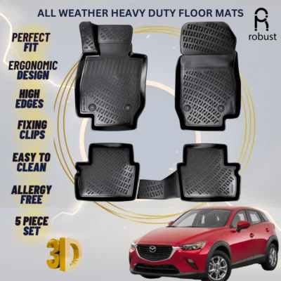 Alfombrillas forros para Mazda CX-3 2015-2024 alfombras 3D de alta resistencia para todo tipo de clima Foto 1 de 4
