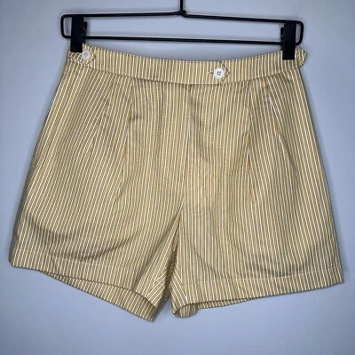 Pantalones Cortos Para Mujer Tory Burch Buddy Rayas Algodón Amarillo Talla 00 Nuevos con Etiquetas Foto 1 de 4