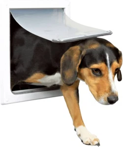 Pet Products 2-Way Locking Dog Door, Small to Medium Dogs, White - Picture 1 of 4