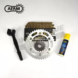 AFAM Recommended Gold Chain and Sprocket Kit to fit Yamaha PW80 1983-2012 - Picture 1 of 2