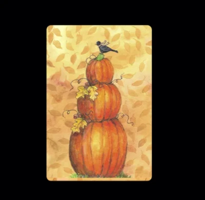 "PUMPKIN TOWER" House Flag - Fall Leavess MADE IN AMERICA - Black Bird 28"x40" - Image 1 of 4