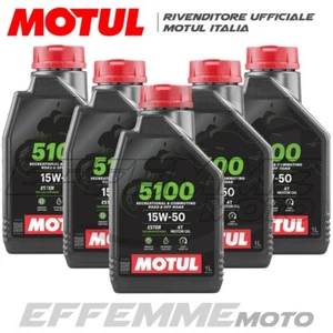 MOTUL 5100 15W50 MA2 SINTETICO 5 Litri olio motore 4T Moto Quad Atv Scooter - Foto 1 di 1
