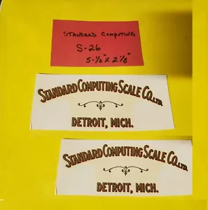 (2) STANDARD COMPUTING CO. ANTIQUE SCALE DECALS (2) #S-26 - Picture 1 of 2