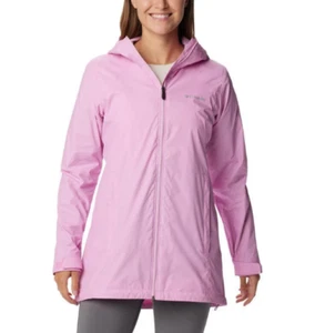 Columbia Switchback II giacca antipioggia cappotto donna L rosa foderato lungo zip tasche - Foto 1 di 3