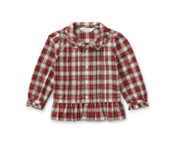 Ralph Lauren  Kid Girls' Tartan Plaid Shirt  Size 4-8  $14.99 - Image 1 of 1