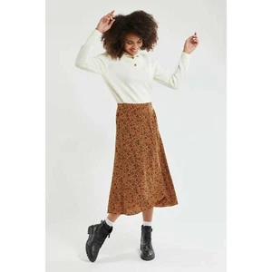 ARMOR LUX Womens Long Floral Sienna Brown Skirt - Size 38 Small - RRP £80 - Picture 1 of 4