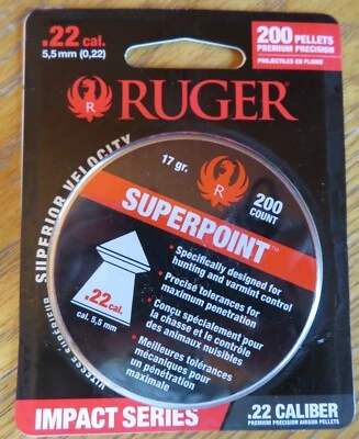 Pellets Ruger Superpoint .22, paquete de 200 Foto 1 de 2