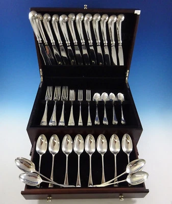 Juego de cubiertos de cena Williamsburg Shell de Stieff de plata esterlina servicio 60 piezas Foto 1 de 4