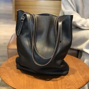 Borsa a tracolla vera pelle bordo grezzo borsa secchiello hobo borsetta moda - Foto 1 di 15