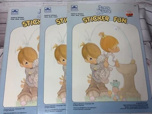 NEW SET OF 3 - Precious Moments Sticker Fun Coloring Book Vintage Golden 1990 - Picture 1 of 2