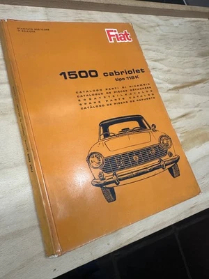 FIAT 1500 Cabriolet tipo 118k 118 k, catálogo de recambios 1965 literatura 5 idiomas Foto 1 de 4