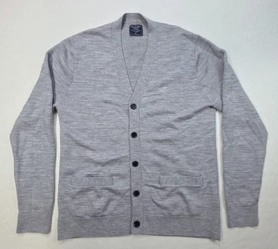 Cárdigan Suéter Abercrombie Fitch Para Hombres M Gris Mezcla Lana Merino Gris Sensación Suave Foto 1 de 4
