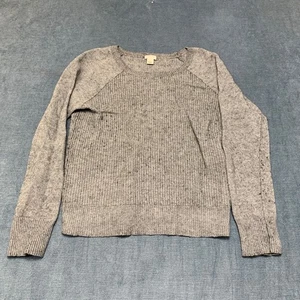 J.Crew Pullover Damen mittelgrau Raglanärmel Waffelstrick Winter Lagenlook - Bild 1 von 15
