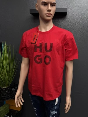 Hugo Boss Rhinestones Red Men's Medium T-Shirt 100% Cotton  short sleeve - Image 1 of 4