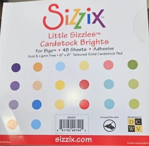 NEW SIZZIX Little Sizzles Cardstock Brights For BigZ Multiple COLORS 6x6 inch - Picture 1 of 2