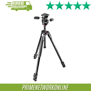 Manfrotto 290 Xtra Aluminium Tripod with 3-Way Head 100% ORIGINAL ⭐⭐⭐⭐⭐ - Picture 1 of 2