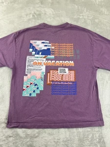 Moussy Shirt Damen One Size Lila On Vacation Grafik T-Shirt Baumwolle Oversized - Bild 1 von 12