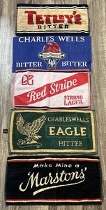 Vintage Pub/Bar Towels, Lot Of 5 Various Towels Red Stripe, Tetley’s & More - Picture 1 of 11