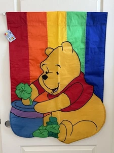 Winnie The Pooh Rainbow Double Sided Yard Garden Flag Shamrock Outdoor 39” x 29” - Picture 1 of 12