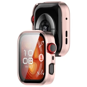 Etui ochronne ze szkłem do Huawei Watch Fit 4 Pro Bizon Case Cover Etui Różowe - Zdjęcie 1 z 8