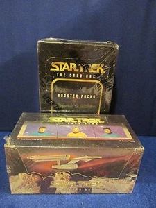 Star Trek 1995 Fleer/Skybox CCG Caja de arranque de fábrica y CAJA DE REFUERZO - Imagen 1 de 9