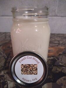 Fresh Cut Wood | Strong Scented | Soy Candle | 16 oz. jar | Homemade