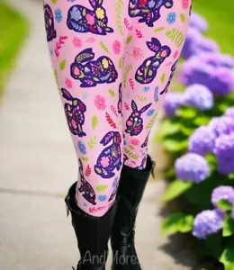 Happy Easter Day Bunny Eggs Yoga Pants High Waisted Leggings Athletic Pants - Picture 1 of 3