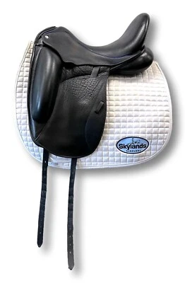 Used Custom Icon Star - Size 17.5" Monoflap Dressage Saddle Black - Image 1 of 4