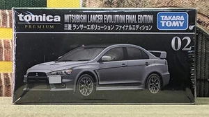 TOMICA PREMIUM #02 MITSUBISHI LANCER EVOLUTION FINAL EDITION 1/61 SCALE - Picture 1 of 5