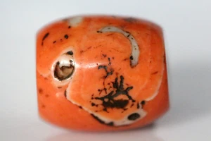 Rare Antique Natural Undyed Coral Bead 24mm 15.9g Vintage Gem Jewelry #D121 - Picture 1 of 5