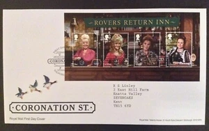GB 2020 Coronation Street M/Hoja en dirección tipográfica cubierta de primer día, Salford SHS - Imagen 1 de 1