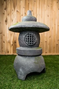 25IN H Gray Stone Pagoda Lantern Statue Garden Decor Garden Statue Yard Ornament - Picture 1 of 6