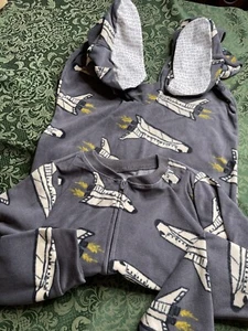 NWT 14 10 12 8 helicopters air planes feet pajamas sleeper match family carters - Picture 1 of 4