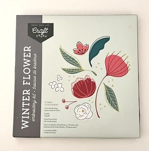 CRAFT CRUSH KIT RICAMO A MANO FIORI INVERNALI CUCITO MAGLIA - Foto 1 di 2