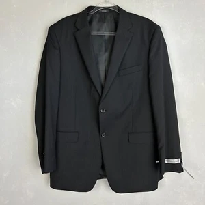 Blazer Jones New York Collection taglia 44L 100% lana pelata nero a righe NUOVO - Foto 1 di 14