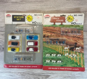 Model Power 1443 Station Set & 1442 Track Siders HO Scale Train Scenic Sealed - Picture 1 of 12