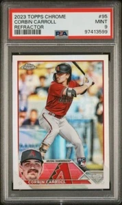 2023 Topps Chrome #95 Corbin Carroll Rookie Refractor Arizona RC PSA 9 (3599) - Picture 1 of 2