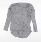 Miso Womens Grey Polyester Basic T-Shirt Size 12 V-Neck