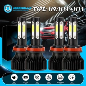 Para Chevy Impala 2006 2007-2013 Combo H9 H11 6500K Faro LED Alto-Bajo 4 Bombillas - Imagen 1 de 12