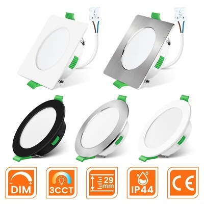 55-205mm LED Einbaustrahler 230V Decken Leuchte Flach Strahler Einbau Spot IP44 - Bild 1 von 4