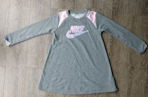 Nike Dress Girls 6 Medium Gray Long Sleeves Pink Purple Fade logo Sleep Wear - Picture 1 of 11