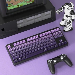 M87 75% Wireless Gaming Keyboard Silent Rainbow Backlit BT/2.4Ghz PBT Ergonomic - Picture 1 of 10