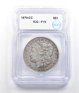 1879-CC Morgan Silver Dollar F15 ICG *2706 - Picture 1 of 3