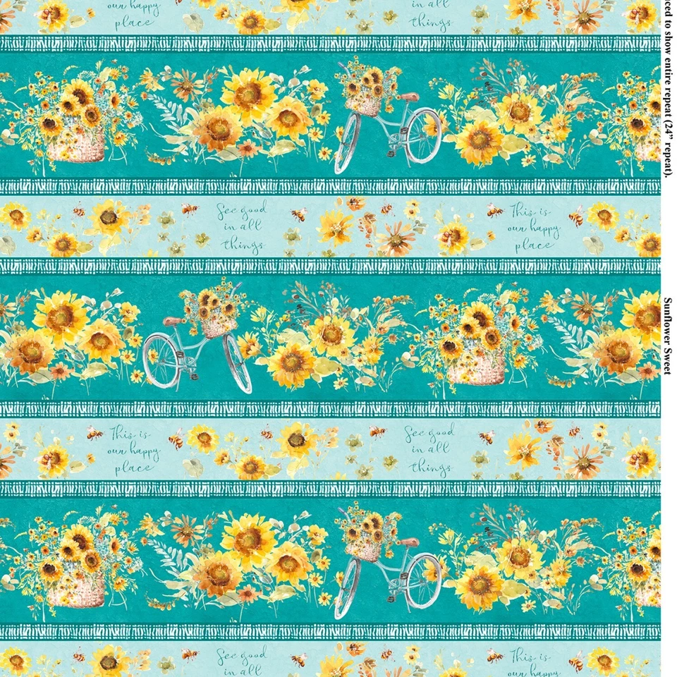 Tela de edredón Wilmington multi girasol dulce repetición 100 % algodón multicolor Foto 1 de 1