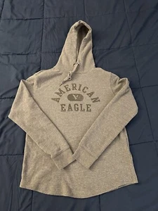 American Eagle Hoodie Herren XS grau Langarm Pullover Kordelzug - Bild 1 von 11