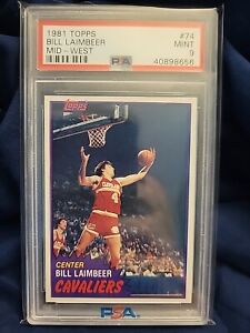 PSA 9 MINT BASKETBALL CARD 1981 TOPPS BILL LAIMBEER ROOKIE MID-WEST
