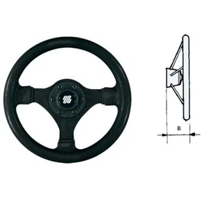LENKRAD 3 SPEICHEN SCHWARZ Ø MM 280 VORSPRUNG 85 MM NAUTISCHES ZUBEHÖR - Bild 1 von 1
