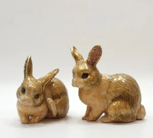 JAY STRONGWATER Emaille und Swarovski Kristall Hase Kaninchen Salz Pfefferstreuer Set - Bild 1 von 10