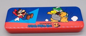 1988 Japanese NINTENDO Super MARIO 3 tin PENCIL CASE Bandai PROMO Famicom NES !!